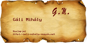 Gáli Mihály névjegykártya