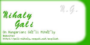 mihaly gali business card